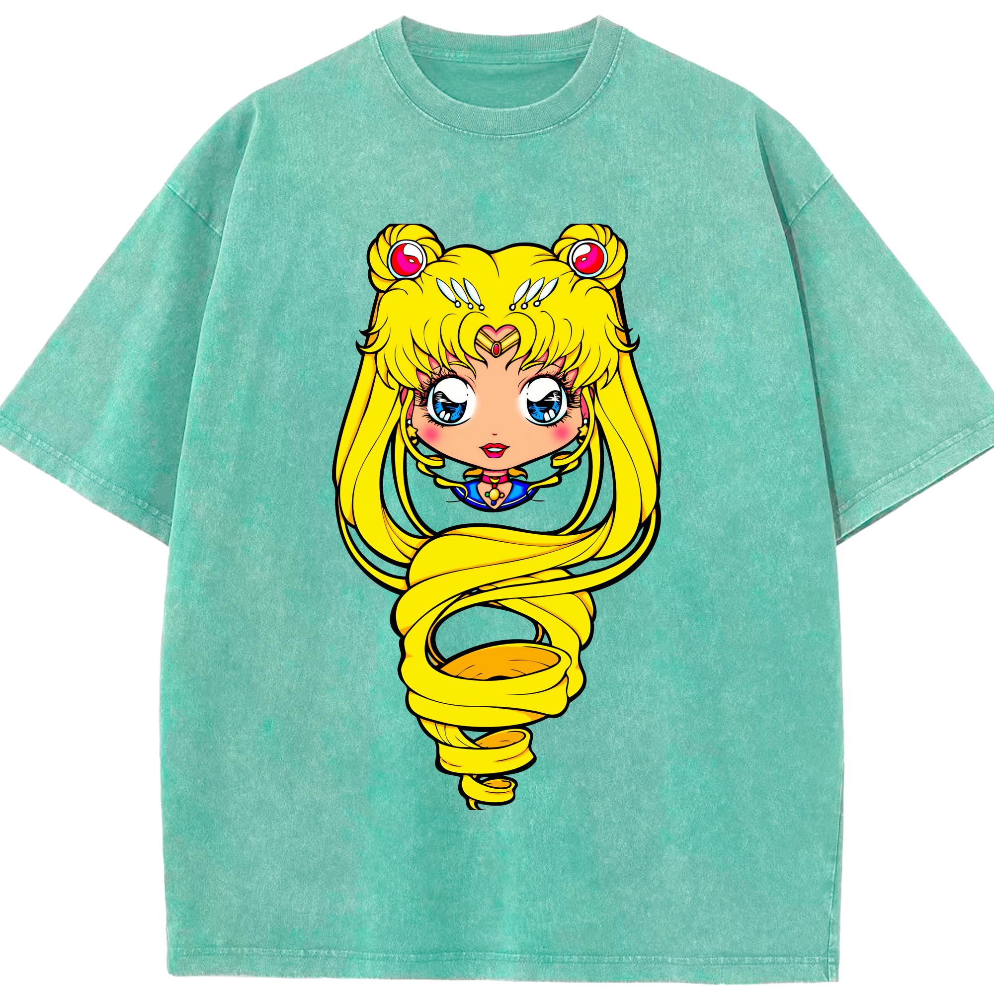 （画像用） 美少女戦士セーラームーン 月野 うさぎ つきの うさぎ Sailor Moon Tsukino Usagi 綿100% ヴィンテージ風 半袖Tシャツ（フロントプリント）